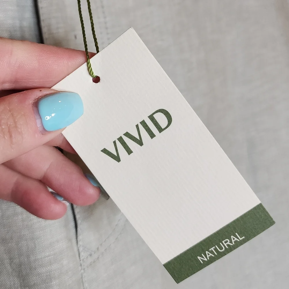 NWT Vivid 100% Linen Light Green Pants Size 40‎